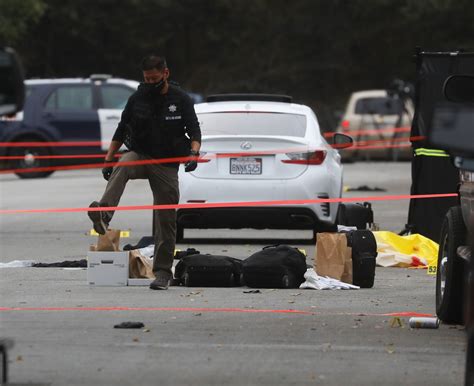Law enforcement officers respond to the scene of a shooting at a Santa Clara Valley Transportation Authority (VTA) facility on Wednesday, May 26, 2021, in San Jose, California. No one was found ...